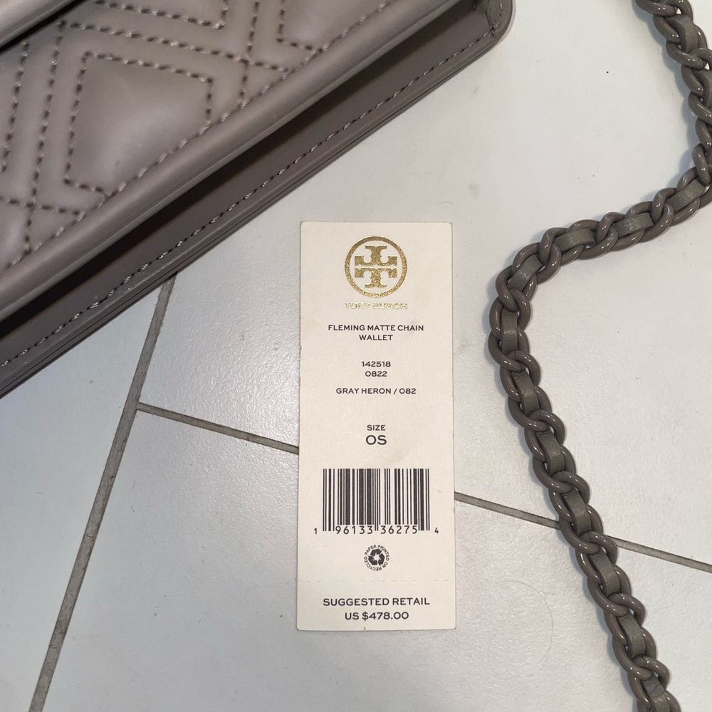 Tory Burch Fleming Matte Chain Wallet Bag - Picture 9 of 9